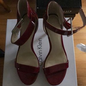 Calvin Klein Vivian Red Patent Heels